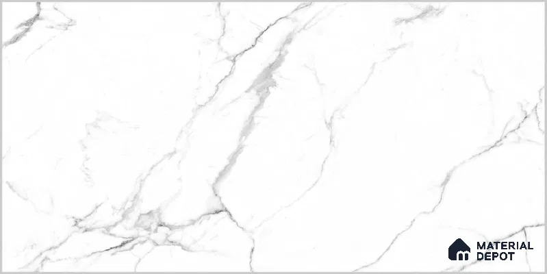 Marble Floor & Wall TL 12526 Rome White 4 ft x 2 ft Porce Finish Vitrified Tile - 8.5 mm | 5 Random Design | Suitable for Living Room, Bathroom, Dining & Highlighter Wall