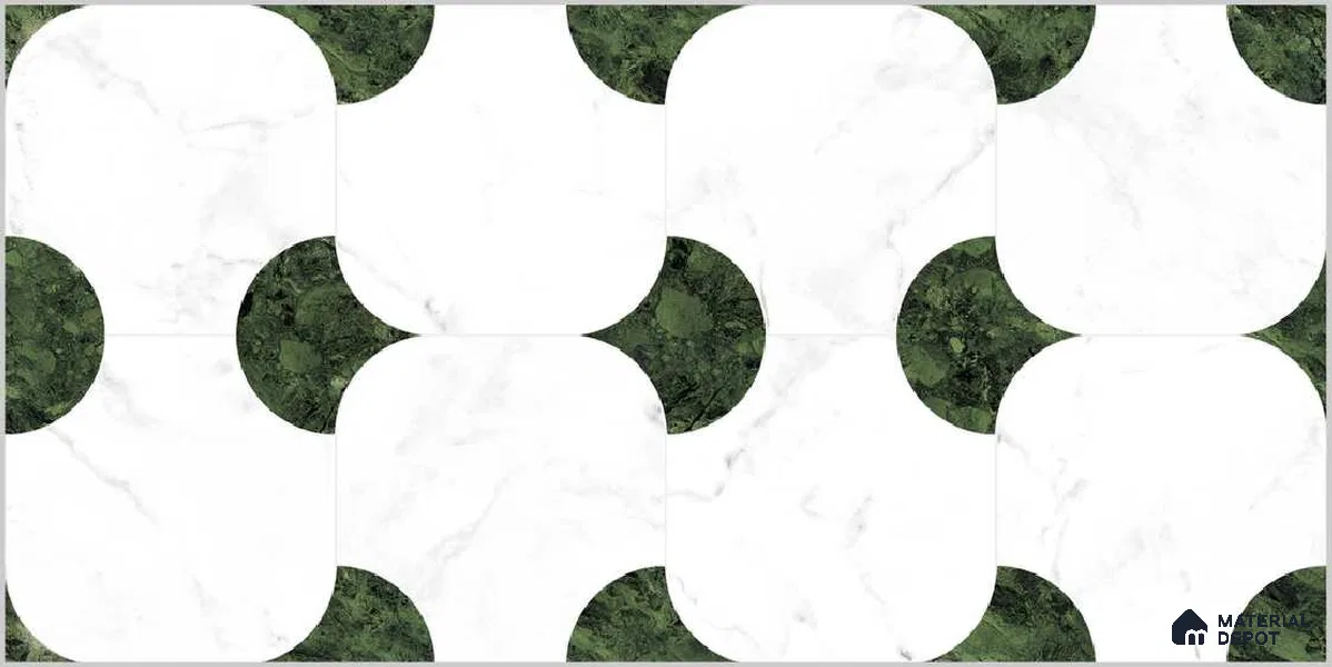 Highlighter Wall TL 12525 Greenbru 4 ft x 2 ft Porce Finish Vitrified Tile - 8.5 mm | 3 Random Design | Suitable for Living Room, Bathroom, Dining & Highlighter Wall