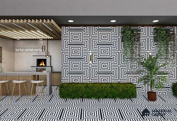 Highlighter Wall TL 12527 Troyblack 4 ft x 2 ft Porce Finish Vitrified Tile - 8.5 mm | Suitable for Living Room, Bathroom, Dining & Highlighter Wall