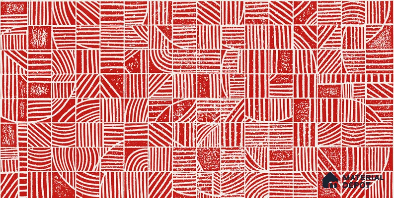Highlighter Wall TL 12536 B Maze Red 4 ft x 2 ft Digi Matte Finish Vitrified Tile - 9 mm | Suitable for Living Room, Bathroom, Dining & Highlighter Wall