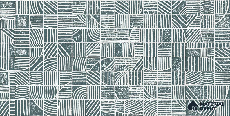 Highlighter Wall TL 12536 D Maze Teal 4 ft x 2 ft Digi Matte Finish Vitrified Tile - 9 mm | Suitable for Living Room, Bathroom, Dining & Highlighter Wall