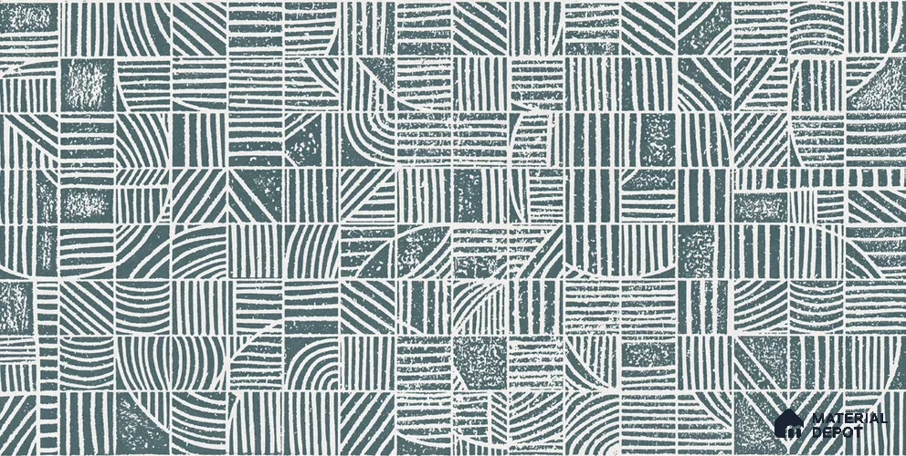 Highlighter Wall TL 12536 D Maze Teal 4 ft x 2 ft Digi Matte Finish Vitrified Tile - 9 mm | Suitable for Living Room, Bathroom, Dining & Highlighter Wall