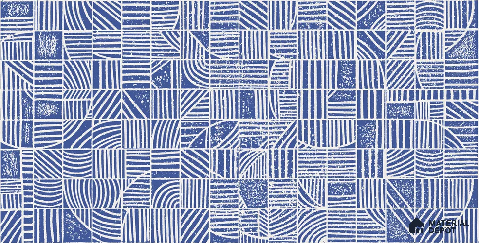Highlighter Wall TL 12536 Maze Blue 4 ft x 2 ft Digi Matte Finish Digi Matte Finish Vitrified Tile - 9 mm | Suitable for Living Room, Bathroom, Dining & Highlighter Wall