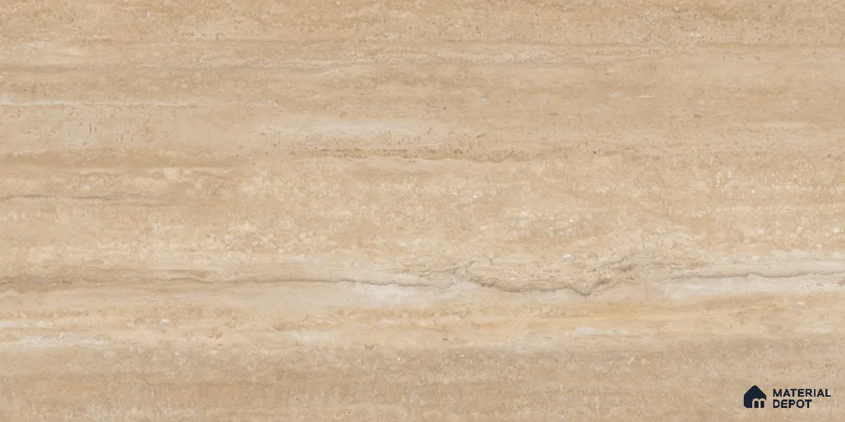 Stone Travertine Floor & Wall Tile TL 12491 C Travex Beige 4 ft x 2 ft Petals Protex Glr Matt Finish Vitified - 9 mm | 6 Random Design | Suitable for Living Room, Bedroom, Dining & Kitchen