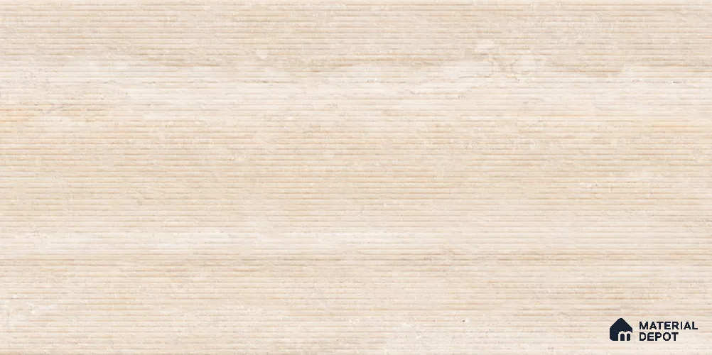 Punch Travertine Wall Tile TL 12491 E Travex Camel 4 ft x 2 ft Petals Protex Glr Punch Finish Vitified - 9 mm | 6 Random Design | Suitable for Living Room, Bedroom, Dining & Kitchen Wall