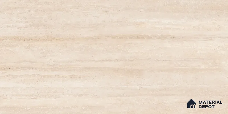 Stone Travertine Floor & Wall Tile TL 12491 F Travex Camel 4 ft x 2 ft Petals Protex Glr Matt Finish Vitified - 9 mm | 6 Random Design | Suitable for Living Room, Bedroom, Dining & Kitchen