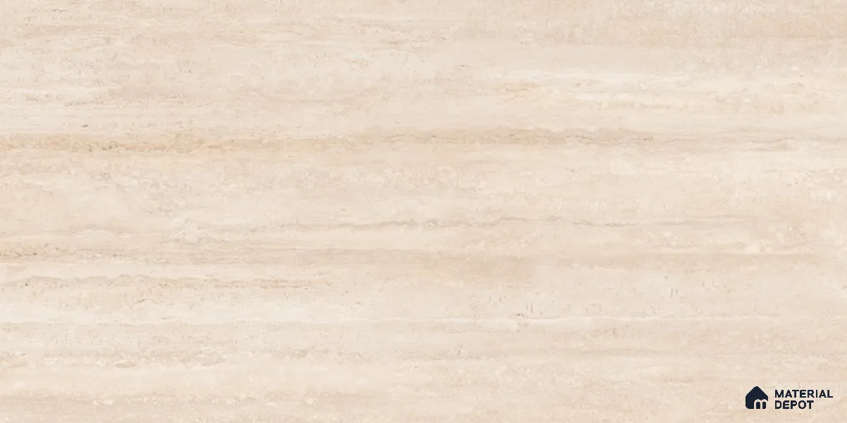Stone Travertine Floor & Wall Tile TL 12491 F Travex Camel 4 ft x 2 ft Petals Protex Glr Matt Finish Vitified - 9 mm | 6 Random Design | Suitable for Living Room, Bedroom, Dining & Kitchen