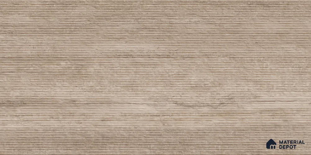 Punch Travertine Wall Tile TL 12491 H Travex Cocoa 4 ft x 2 ft Petals Protex Glr Punch Finish Vitified - 9 mm | 6 Random Design | Suitable for Living Room, Bedroom, Dining & Kitchen Wall