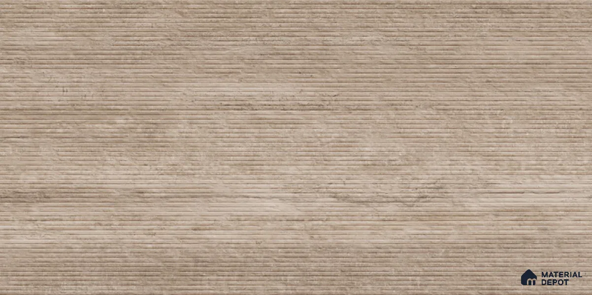 Punch Travertine Wall Tile TL 12491 H Travex Cocoa 4 ft x 2 ft Petals Protex Glr Punch Finish Vitified - 9 mm | 6 Random Design | Suitable for Living Room, Bedroom, Dining & Kitchen Wall