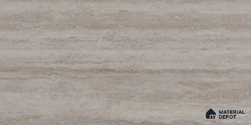 Stone Travertine Floor & Wall Tile TL 12491 J Travex Snow 4 ft x 2 ft Petals Protex Super Glossy Finish Vitified - 9 mm | 6 Random Design | Suitable for Living Room, Bedroom, Dining & Kitchen