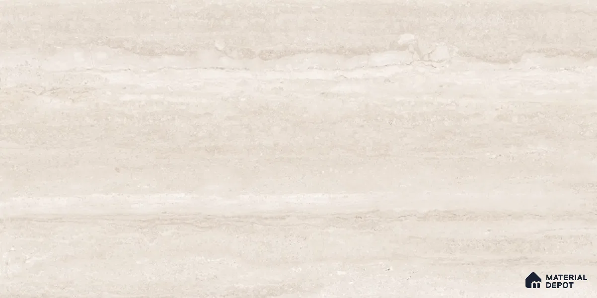 Stone Travertine Floor & Wall Tile TL 12491 O Travex Charcoal 4 ft x 2 ft Petals Protex Glr Matt Finish Vitified - 9 mm | 6 Random Design | Suitable for Living Room, Bedroom, Dining & Kitchen