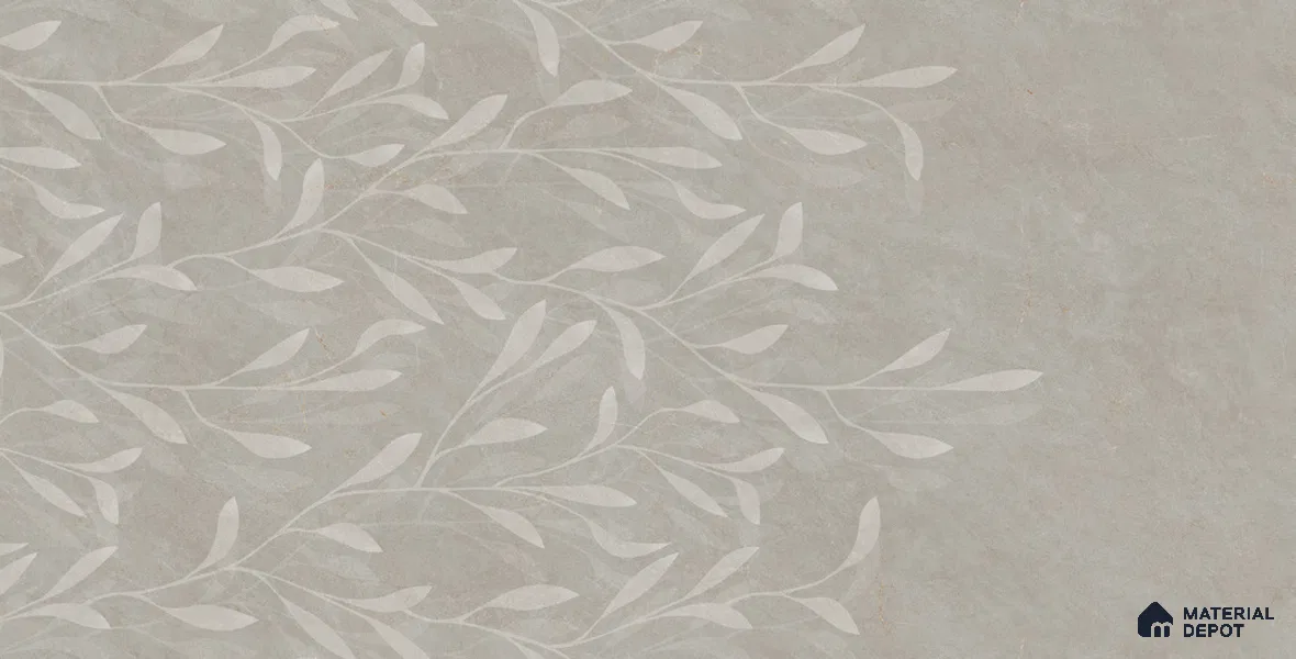 Floral Wall TL 12539 C Olivia Grey 4 ft x 2 ft Digi Matte Finish Vitrified Tile - 9 mm | Suitable for Living Room, Bathroom, Dining & Highlighter Wall