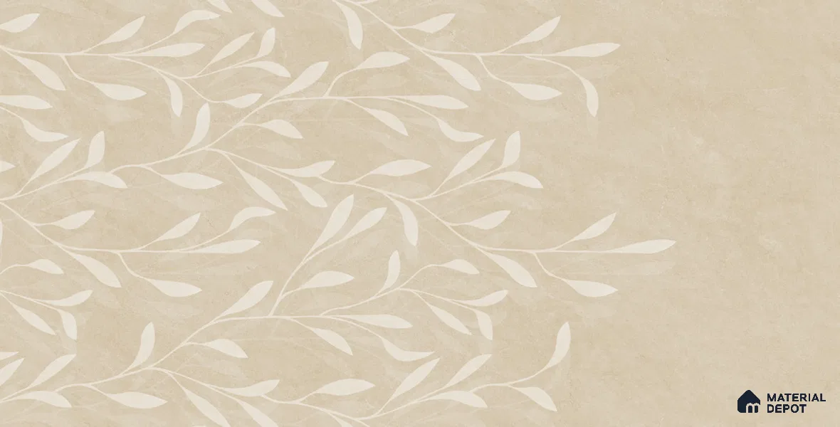Floral Wall TL 12539 Olivia Beige 4 ft x 2 ft Digi Matte Finish Vitrified Tile - 9 mm | Suitable for Living Room, Bathroom, Dining & Highlighter Wall