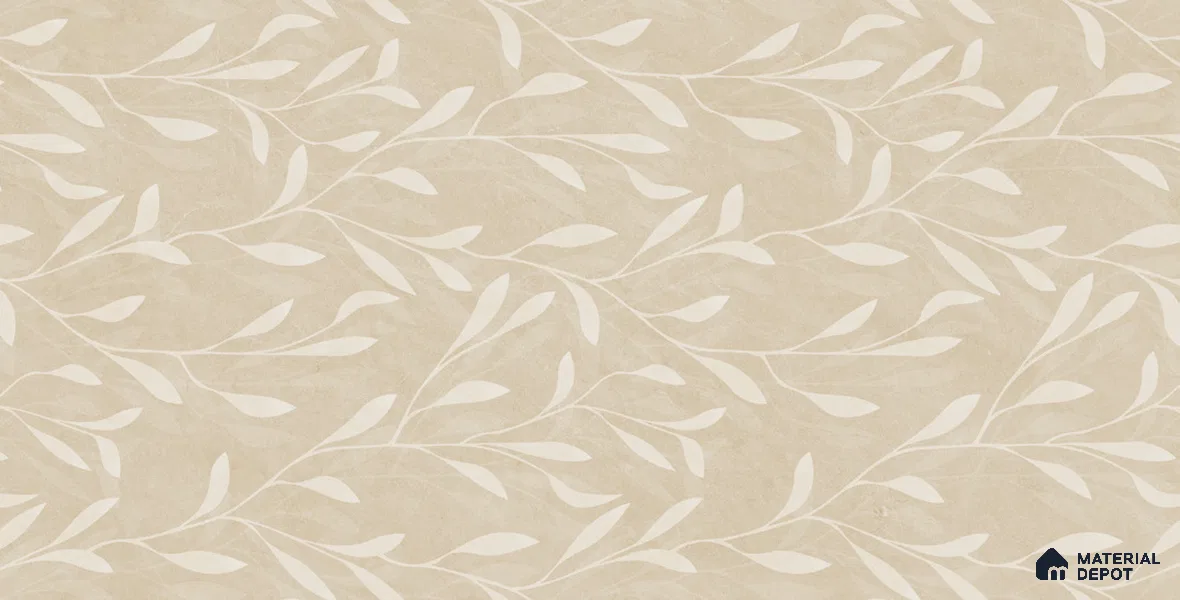 Floral Wall TL 12539 Olivia Beige 4 ft x 2 ft Digi Matte Finish Vitrified Tile - 9 mm | Suitable for Living Room, Bathroom, Dining & Highlighter Wall
