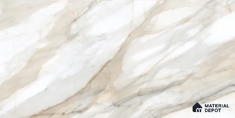 Marble Floor & Wall TL 12545 Artisan Base 4 ft x 2 ft Digi Matte Finish Vitrified Tile - 9 mm | 4 Random Design | Suitable for Living Room, Bathroom, Dining & Highlighter Wall