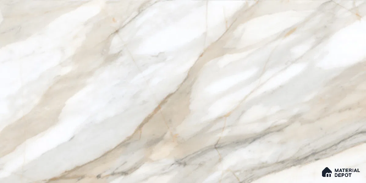 Marble Floor & Wall TL 12545 Artisan Base 4 ft x 2 ft Digi Matte Finish Vitrified Tile - 9 mm | 4 Random Design | Suitable for Living Room, Bathroom, Dining & Highlighter Wall