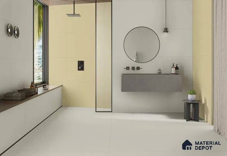 Plain Floor & Wall TL 12535 B Salt 4 ft x 2 ft Matte Finish Vitrified Tile - 8.5 mm | Suitable for Living Room, Bathroom & Dining