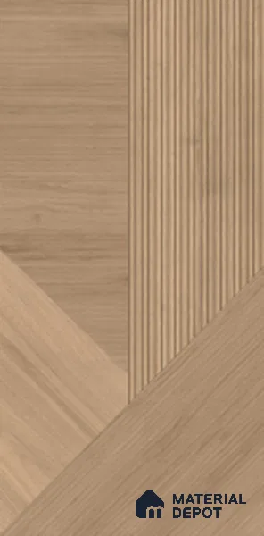 Patterned Tile TL 09898 Woody Brown 5.25 ft x 2.62 ft Vitrified Punch Matte Finish - 9 mm | 5 Random Design
