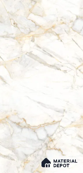 Marble Tile TL 09899 Royal Calacatta 5.25 ft x 2.62 ft Vitrified Punch Matte Finish - 9 mm | 4 Random Design