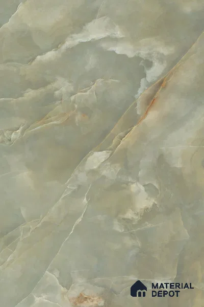Marble Look Wall & Floor Tile TL 08179 C TM Jennifer Olive 6 ft x 4 ft Vitrified Glossy Finish - 9 mm | Adhesive and Spacers Must be Used During Installation