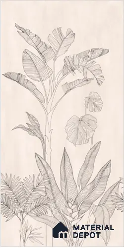 Floral Wall Tile TL 10050 Hordix Crema Decor A 8 ft x 4 ft Vitrified Matte Finish - 9 mm | Random 3 | Adhesive and Spacers Must be Used During Installation