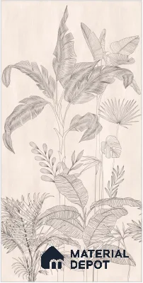 Floral Wall Tile TL 10050 B Hordix Crema Decor B 8 ft x 4 ft Vitrified Matte Finish - 9 mm | Random 3 | Adhesive and Spacers Must be Used During Installation