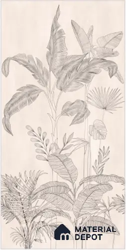 Floral Wall Tile TL 10050 B Hordix Crema Decor B 8 ft x 4 ft Vitrified Matte Finish - 9 mm | Random 3 | Adhesive and Spacers Must be Used During Installation