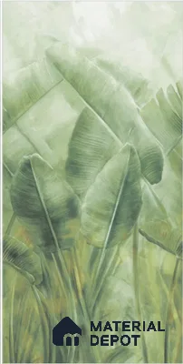 Floral Wall Tile TL 10053 B Lily Leaf Decor B 8 ft x 4 ft Vitrified Matte Finish - 9 mm | Random 3 | Adhesive and Spacers Must be Used During Installation