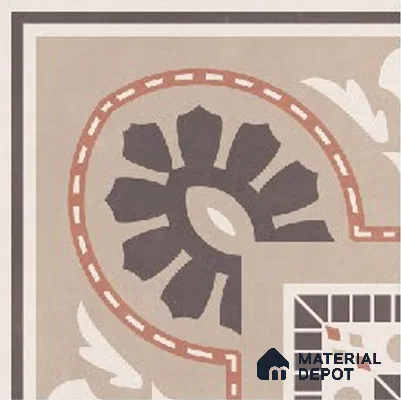 Moroccans Floor Tile TL 09910 Infinite Corner 8x8 inch Vitrified Matte Finish - 9 mm | Suitable For Living Room, Bedroom | 2 mm Spacer is Mandatory | Please Expect a Slight Variation of Pattern