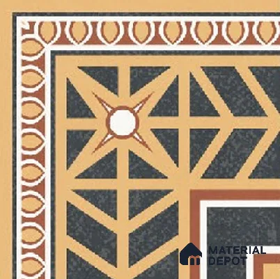 Moroccans Floor Tile TL 09911 Spectra Corner 8x8 inch Vitrified Matte Finish - 9 mm | Suitable For Living Room, Bedroom | 2 mm Spacer is Mandatory | Please Expect a Slight Variation of Pattern