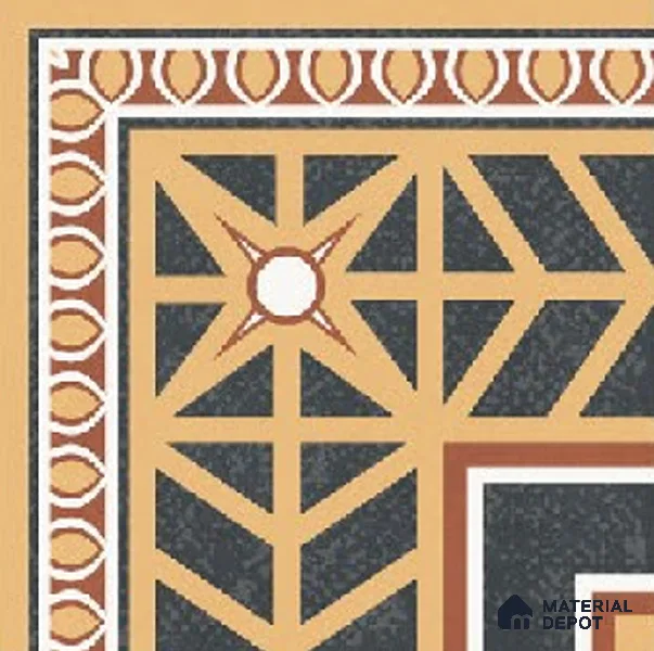 Moroccans Floor Tile TL 09911 Spectra Corner 8x8 inch Vitrified Matte Finish - 9 mm | Suitable For Living Room, Bedroom | 2 mm Spacer is Mandatory | Please Expect a Slight Variation of Pattern