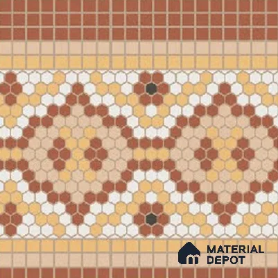 Moroccans Floor Tile TL 09907 B Florix Border 8x8 inch Vitrified Matte Finish - 9 mm | Suitable For Living Room, Bedroom | 2 mm Spacer is Mandatory | Please Expect a Slight Variation of Pattern
