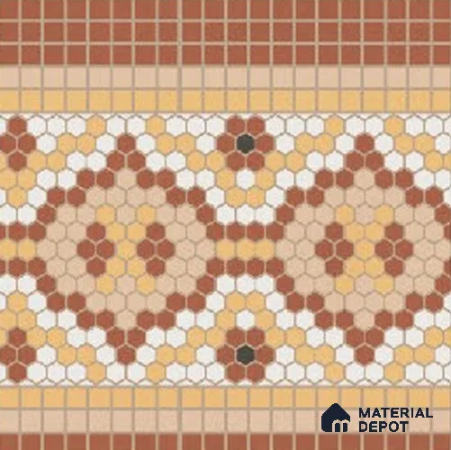 Moroccans Floor Tile TL 09907 B Florix Border 8x8 inch Vitrified Matte Finish - 9 mm | Suitable For Living Room, Bedroom | 2 mm Spacer is Mandatory | Please Expect a Slight Variation of Pattern