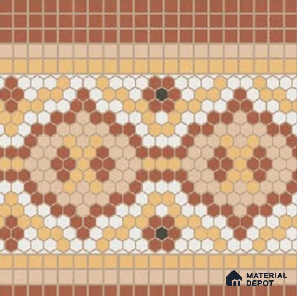 Moroccans Floor Tile TL 09907 B Florix Border 8x8 inch Vitrified Matte Finish - 9 mm | Suitable For Living Room, Bedroom | 2 mm Spacer is Mandatory | Please Expect a Slight Variation of Pattern