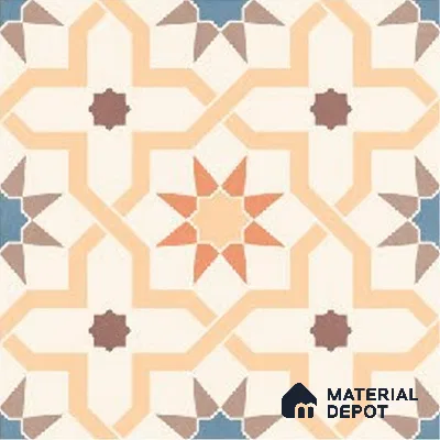 Moroccans Carpet Wall & Floor Tile TL 09912 C Pixel Decor 8 inch x 8 inch Vitrified Matte Finish - 9 mm | Suitable For Living Room, Bedroom, Kitchen | 2 mm Spacer is Mandatory | Please Expect a Slight Variation of Pattern
