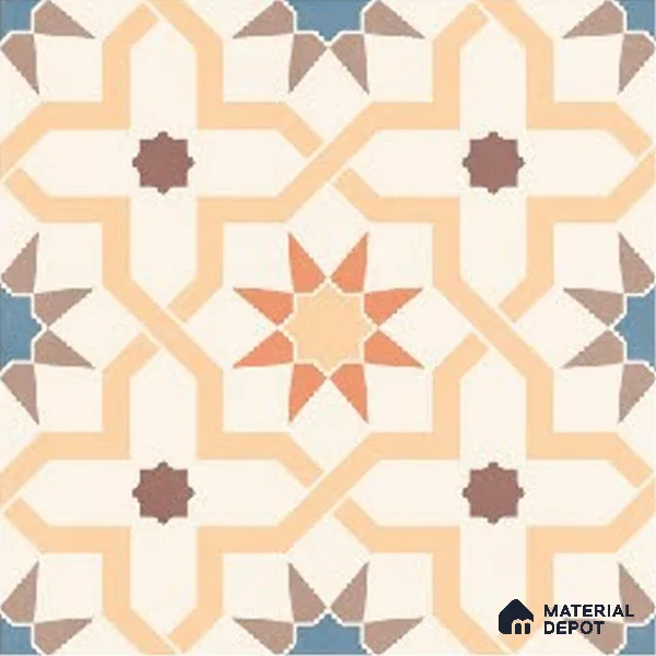 Moroccans Carpet Wall & Floor Tile TL 09912 C Pixel Decor 8 inch x 8 inch Vitrified Matte Finish - 9 mm | Suitable For Living Room, Bedroom, Kitchen | 2 mm Spacer is Mandatory | Please Expect a Slight Variation of Pattern