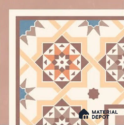 Moroccans Floor Tile TL 09912 Pixel Corner 8x8 inch Vitrified Matte Finish - 9 mm | Suitable For Living Room, Bedroom | 2 mm Spacer is Mandatory | Please Expect a Slight Variation of Pattern