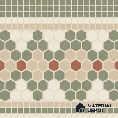 Moroccans Floor Tile TL 09908 B Gradient Border 8x8 inch Vitrified Matte Finish - 9 mm | Suitable For Kitchen, Bathroom, Dining Area | 2 mm Spacer is Mandatory | Please Expect a Slight Variation of Pattern