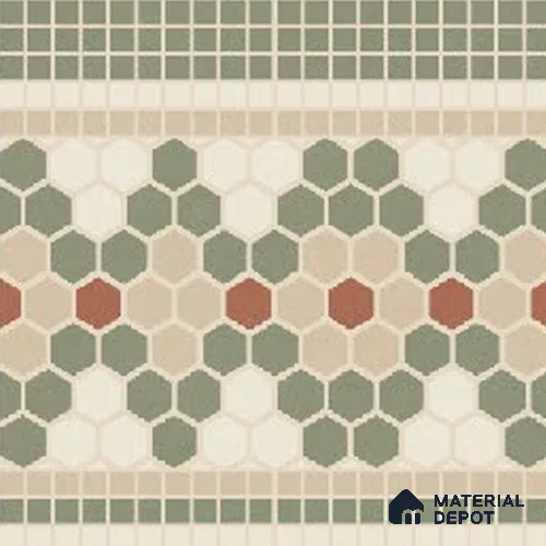 Moroccans Floor Tile TL 09908 B Gradient Border 8x8 inch Vitrified Matte Finish - 9 mm | Suitable For Living Room, Bedroom | 2 mm Spacer is Mandatory | Please Expect a Slight Variation of Pattern