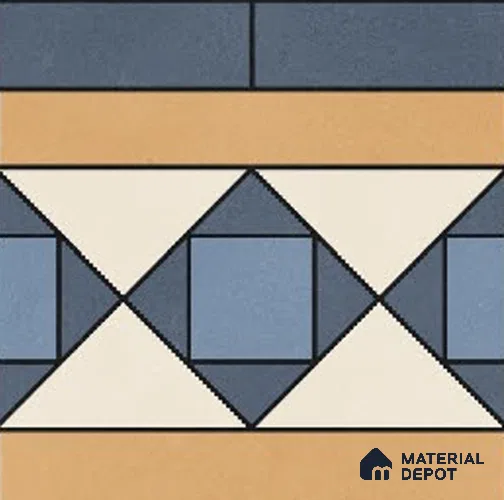 Moroccans Floor Tile TL 09909 B Flusion Border 8x8 inch Vitrified Matte Finish - 9 mm | Suitable For Living Room, Bedroom | 2 mm Spacer is Mandatory | Please Expect a Slight Variation of Pattern