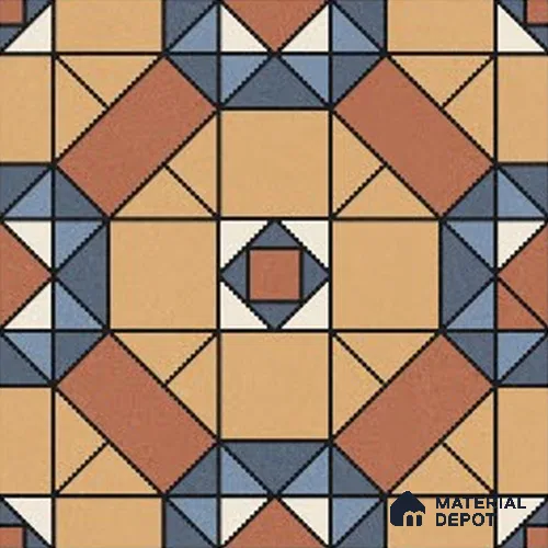 Moroccans Carpet Wall & Floor Tile TL 09909 C Flusion Decor 8 inch x 8 inch Vitrified Matte Finish - 9 mm | Suitable For Living Room, Bedroom, Kitchen | 2 mm Spacer is Mandatory | Please Expect a Slight Variation of Pattern