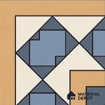 Moroccans Floor Tile TL 09909 Flusion Corner 8x8 inch Vitrified Matte Finish - 9 mm | Suitable For Living Room, Bedroom | 2 mm Spacer is Mandatory | Please Expect a Slight Variation of Pattern