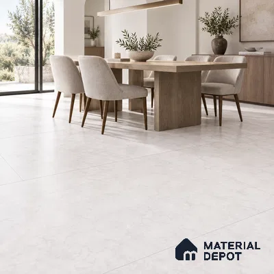 Marble Carrara Wall & Floor Tile TL 09761 Off-White 5.2 ft x 2.6 ft Matte Finish Vitrified Tile - 9 mm | 4 Random Designs | Suitable For Living Room, Bedroom, Dining Area