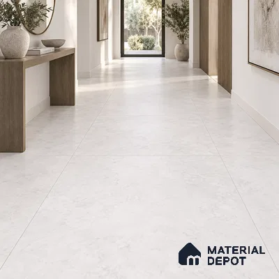 Marble Carrara Wall & Floor Tile TL 09761 Off-White 5.2 ft x 2.6 ft Matte Finish Vitrified Tile - 9 mm | 4 Random Designs | Suitable For Living Room, Bedroom, Dining Area