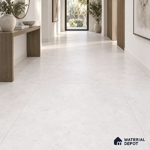 Marble Carrara Wall & Floor Tile TL 09761 Off-White 5.2 ft x 2.6 ft Matte Finish Vitrified Tile - 9 mm | 4 Random Designs | Suitable For Living Room, Bedroom, Dining Area