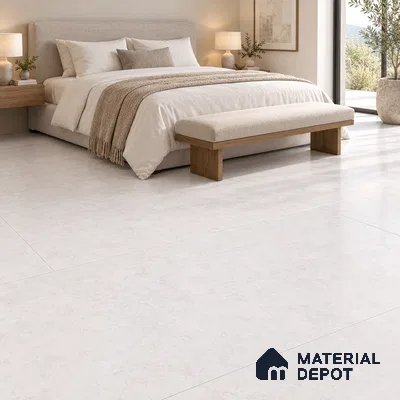 Marble Carrara Wall & Floor Tile TL 09761 Off-White 5.2 ft x 2.6 ft Matte Finish Vitrified Tile - 9 mm | 4 Random Designs | Suitable For Living Room, Bedroom, Dining Area