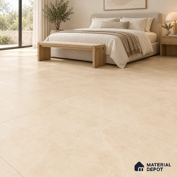 Marble Floor & Wall Tile TL 09765 C Royal Pulpis Crema 5 ft x 3 ft Matte Finish Vitrified Large Format Tile - 9 mm | 3 Random Design | Suitable For Living Room, Bedroom, Dining Area