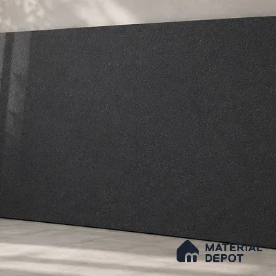 Stone Look Counter Top Slab TL 10057 Grainy Black Polished 8 ft x 2.62 ft Glossy Finish Vitrified Large Format Tile - 15 mm | Suitable For Counter Top, Dining Table Top & Window Frame