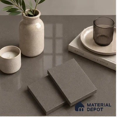 Stone Counter Top Slab TL 10057 D Grainy Caramel Polished 8 ft x 2.62 ft Glossy Finish Vitrified Large Format Tile - 15 mm | Suitable For Counter Top, Dining Table Top & Window Frame