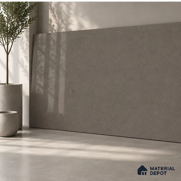 Stone Counter Top Slab TL 10057 D Grainy Caramel Polished 8 ft x 2.62 ft Glossy Finish Vitrified Large Format Tile - 15 mm | Suitable For Counter Top, Dining Table Top & Window Frame